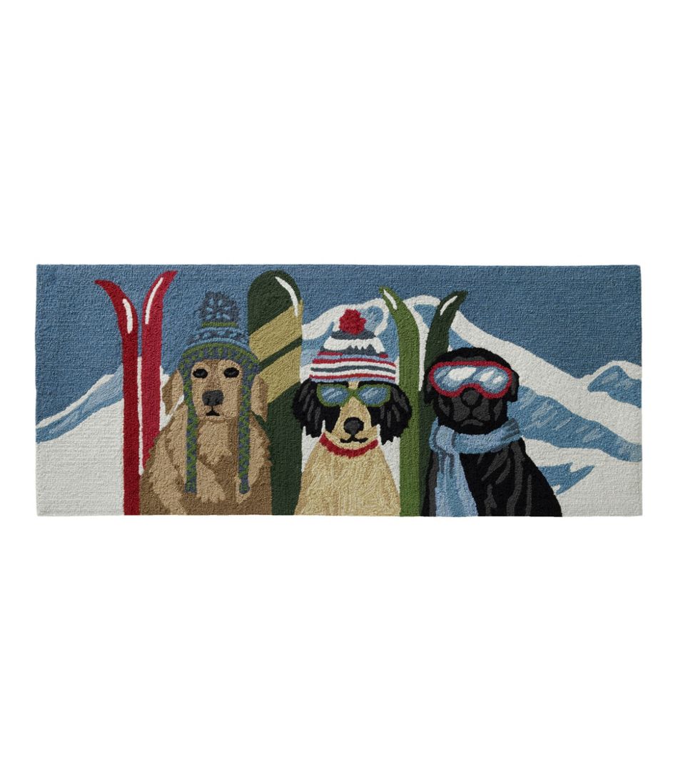 Indoor/Outdoor Vacationland Runner, Dogs Skiing / L.L.Bean