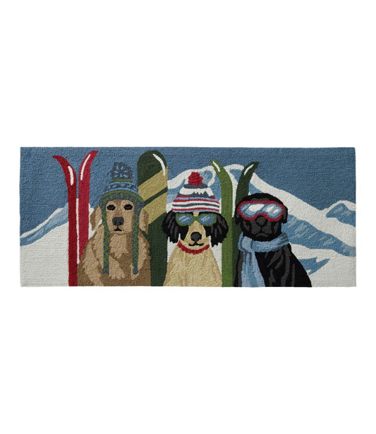 Indoor/Outdoor Vacationland Runner, Dogs Skiing / L.L.Bean