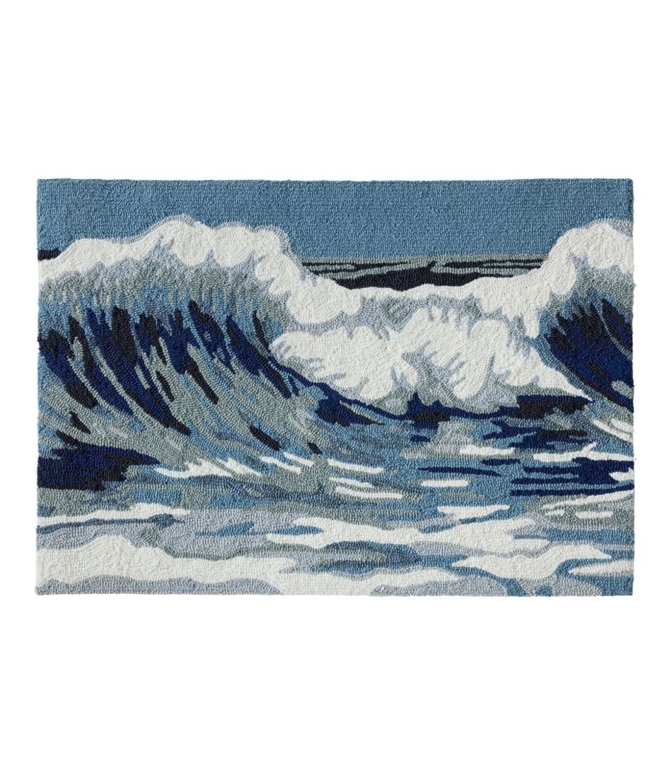 Indoor/Outdoor Vacationland Rug, Ocean Waves / L.L.Bean