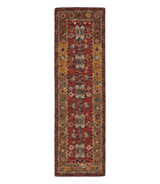 Double Border Wool Hooked Runner, Sienna Multi / L.L.Bean