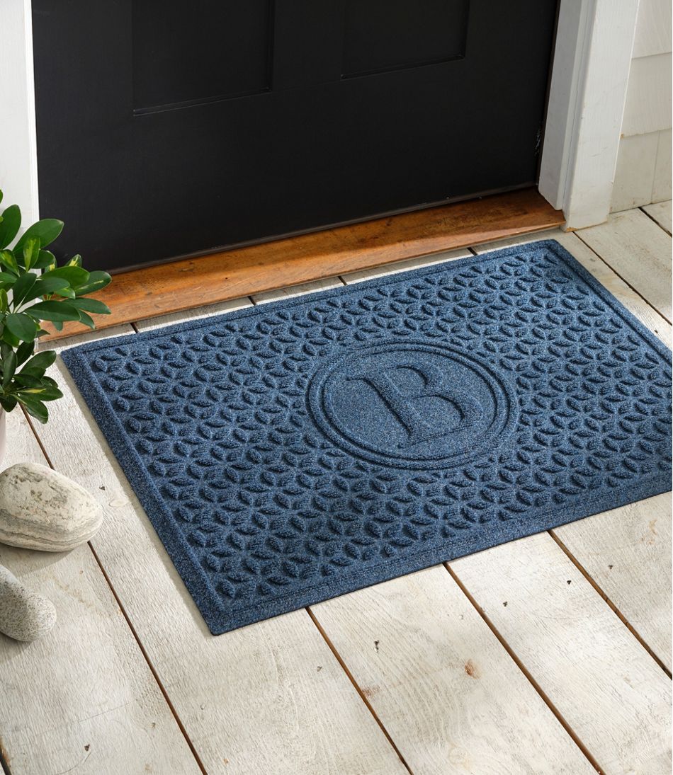 Heavyweight Recycled Waterhog Doormat, Blooming Circles, Personalized / L.L.Bean