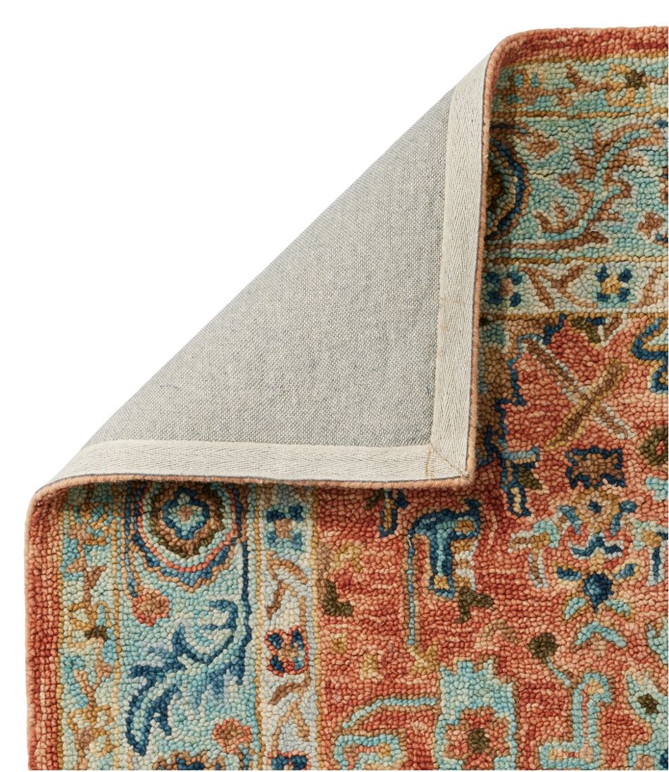 Single Border Terracotta Wool Tufted Rug / L.L.Bean