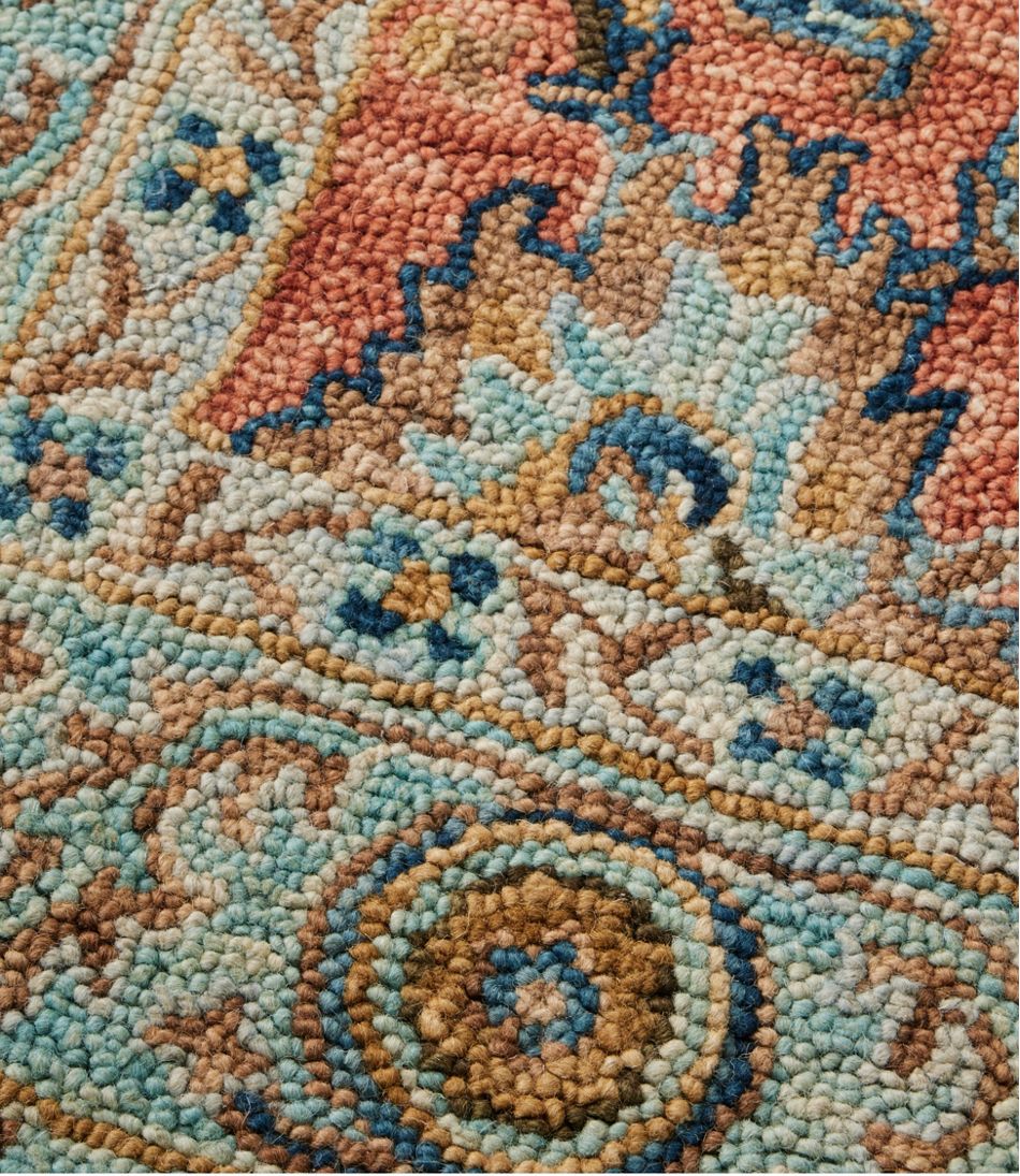 Single Border Terracotta Wool Tufted Rug / L.L.Bean