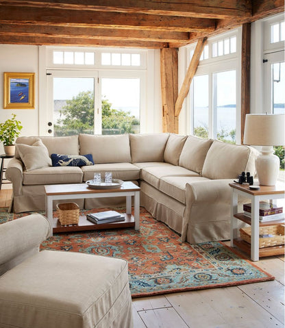 Single Border Terracotta Wool Tufted Rug / L.L.Bean