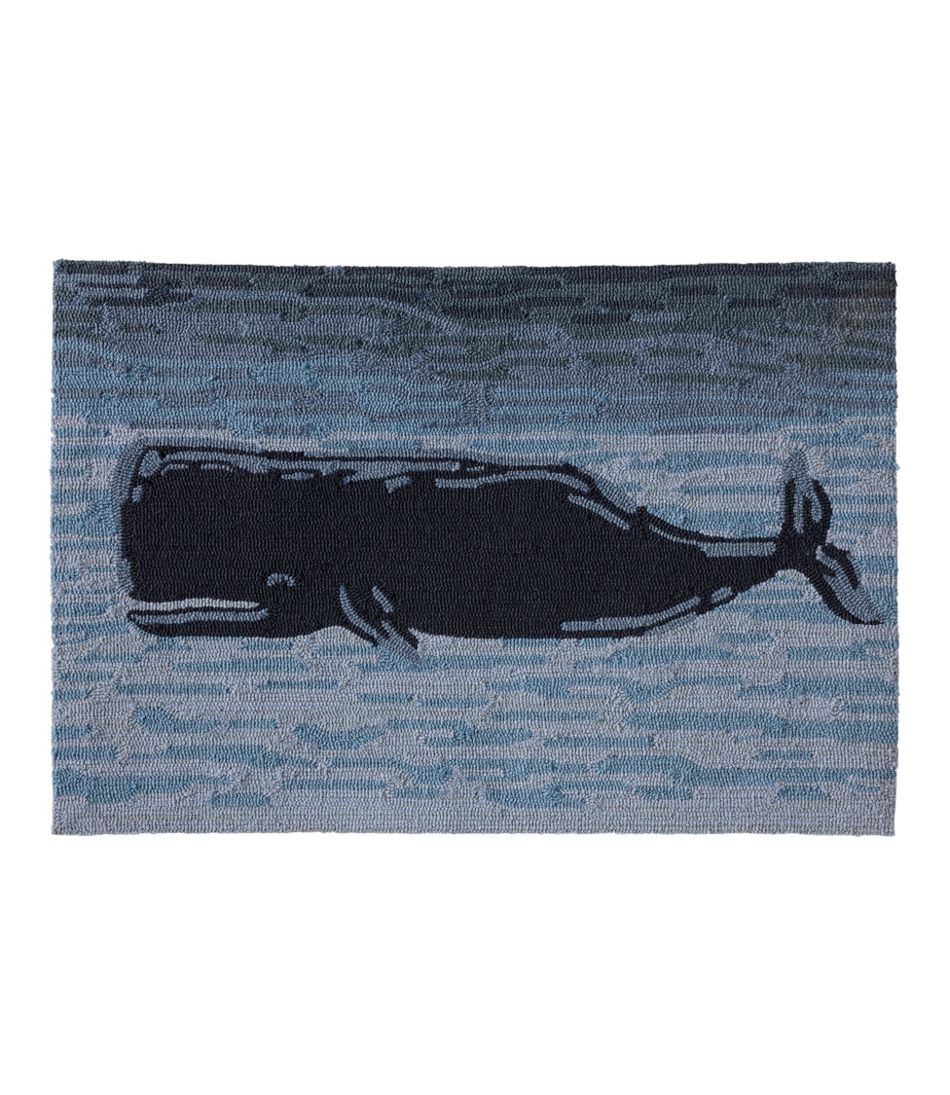 Indoor/Outdoor Vacationland Rug, Coastal Whale / L.L.Bean