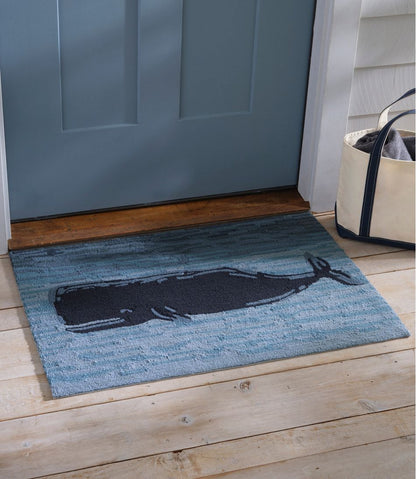 Indoor/Outdoor Vacationland Rug, Coastal Whale / L.L.Bean