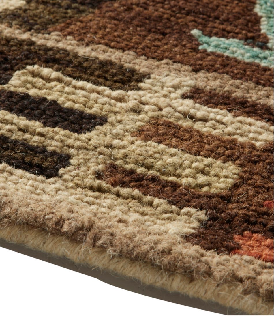 Rustic Geometric Wool Hooked Runner / L.L.Bean