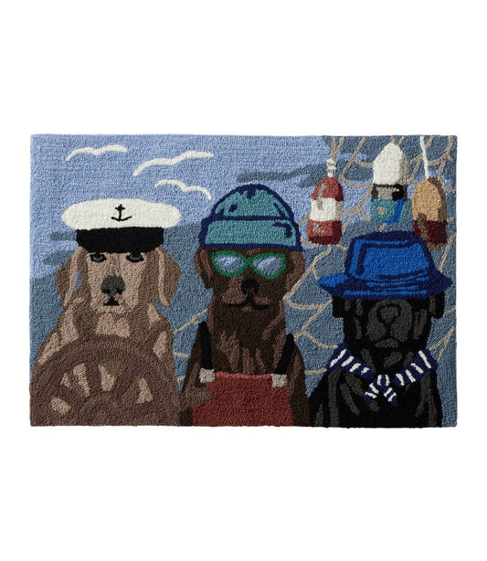Indoor/Outdoor Vacationland Rug, Seaside Dogs / L.L.Bean