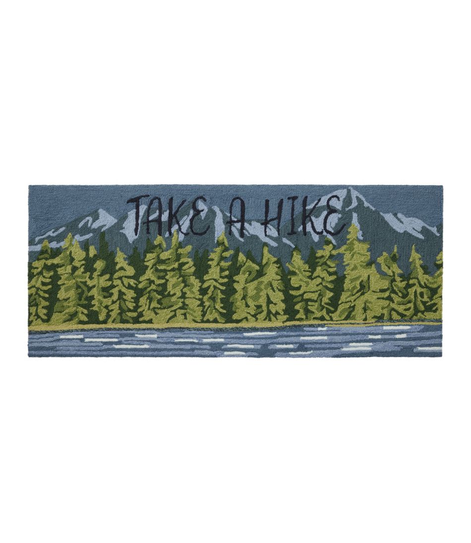 Indoor/Outdoor Vacationland Runner, Lakeside Mountain Scene / L.L.Bean