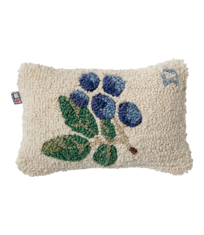 Wool Hooked Throw Pillow, Blueberries, 8" x 12" / L.L.Bean