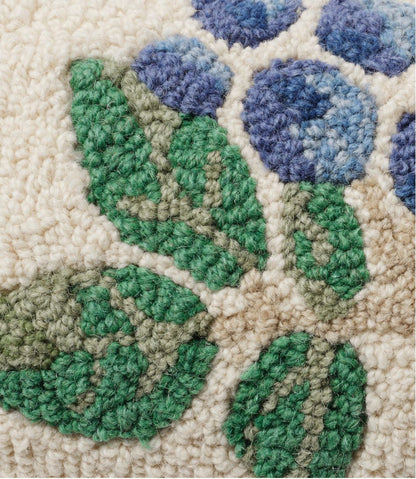 Wool Hooked Throw Pillow, Blueberries, 8" x 12" / L.L.Bean