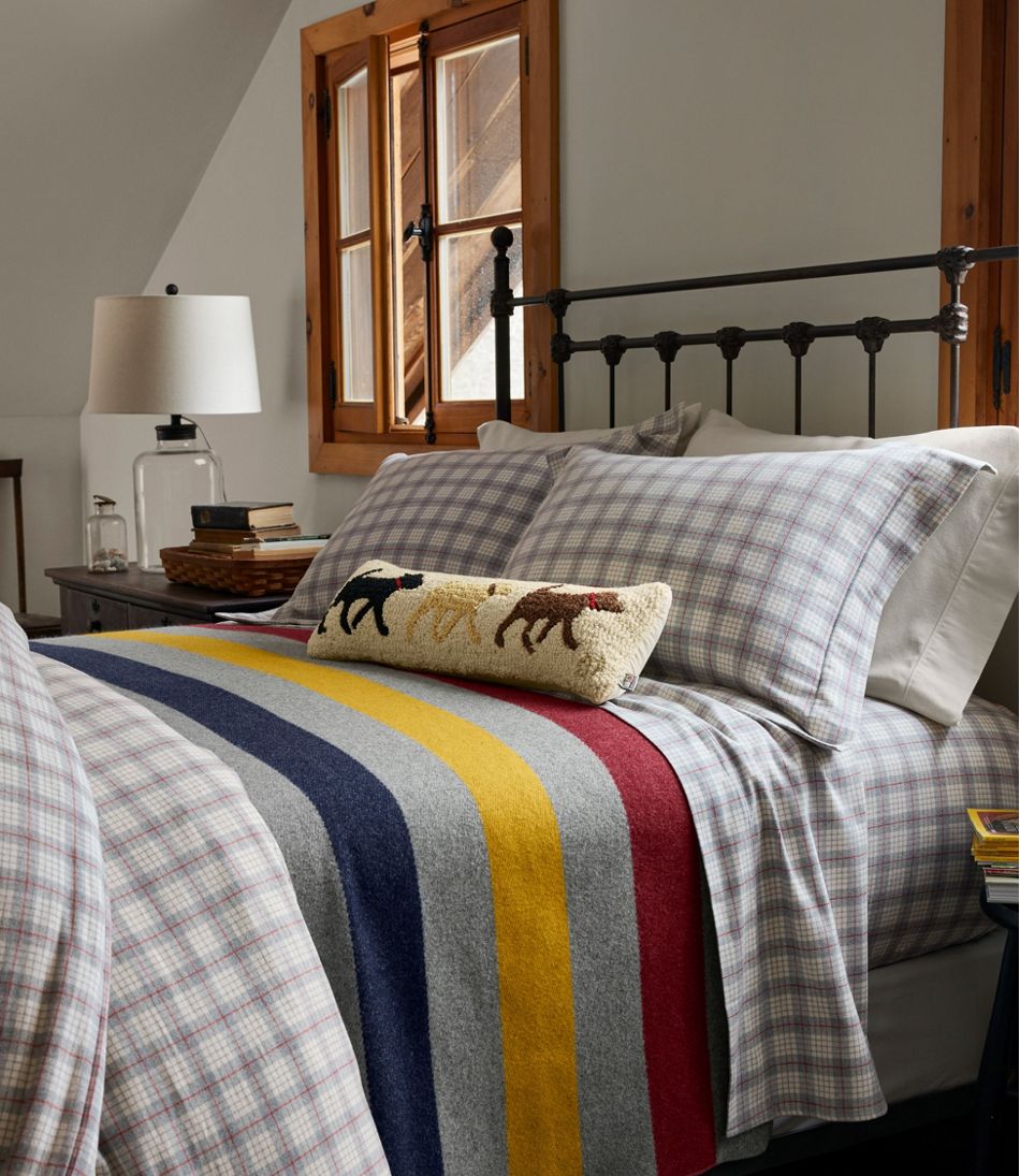 Wool Hooked Throw Pillow, Lab Trio, 8" x 24" / L.L.Bean