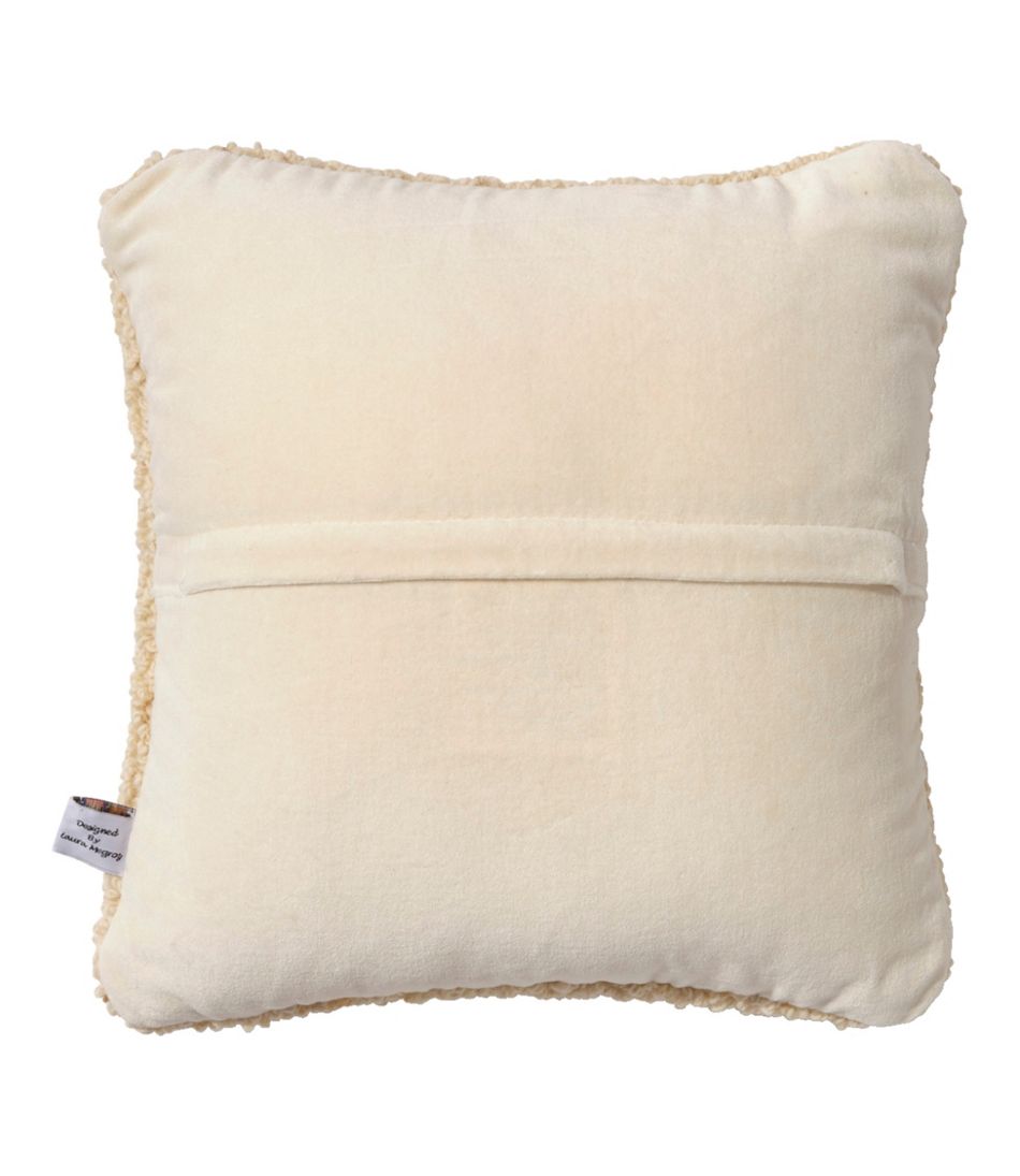 Wool Hooked Throw Pillow, Yellow Dog, 14" x 14" / L.L.Bean