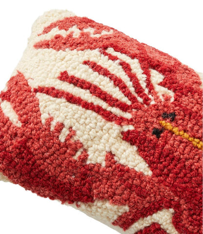 Wool Hooked Throw Pillow, Lobster, 8" x 12" / L.L.Bean