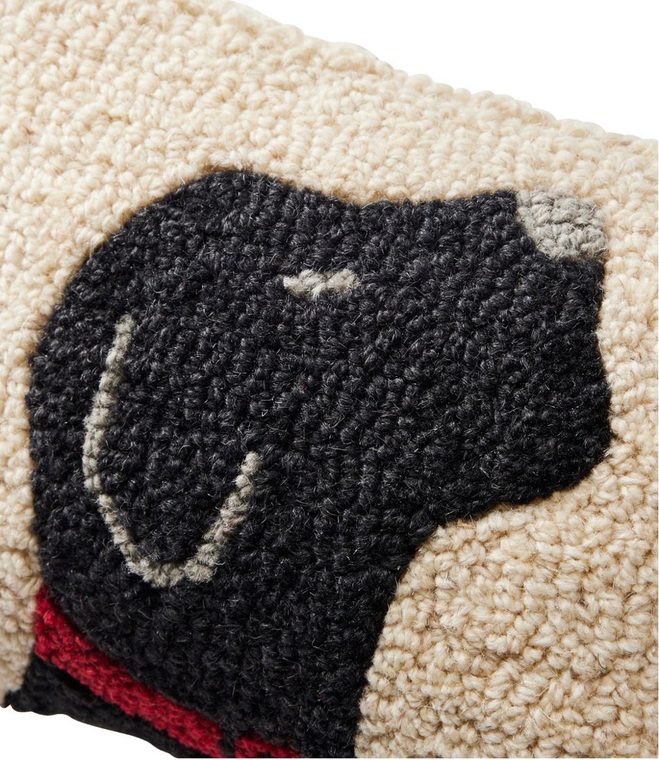 Wool Hooked Throw Pillow, Black Labrador, 8" x 12" / L.L.Bean