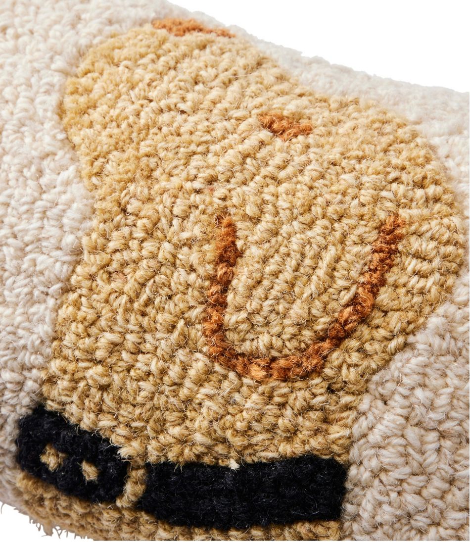 Wool Hooked Throw Pillow, Yellow Labrador, 8" x 12" / L.L.Bean