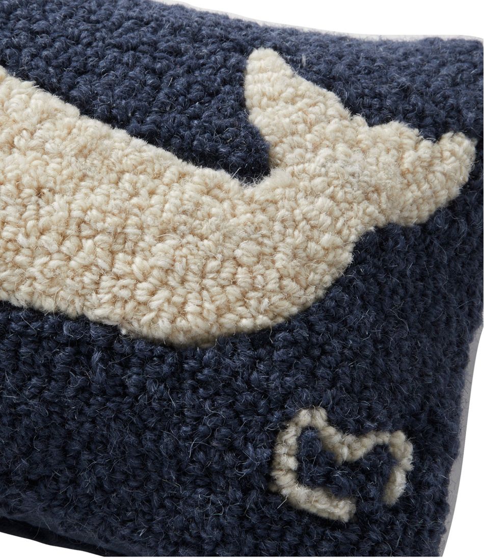 Wool Hooked Throw Pillow, Whale, 8" x 12" / L.L.Bean