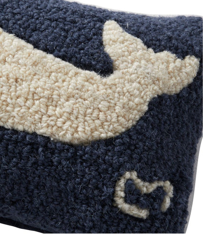 Wool Hooked Throw Pillow, Whale, 8" x 12" / L.L.Bean