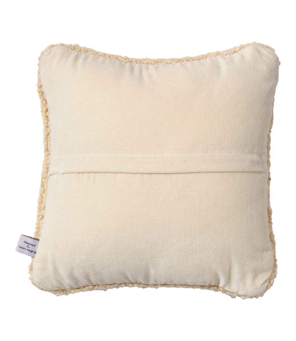 Wool Hooked Throw Pillow, Black Dog, 14" x 14" / L.L.Bean