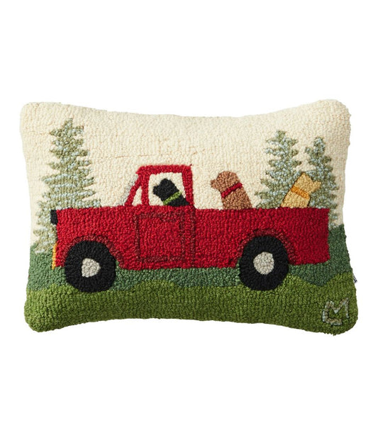 Wool Hooked Throw Pillow, Dog Trio, 14" x 20" / L.L.Bean