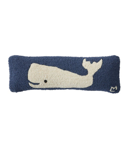 Wool Hooked Throw Pillow, Whale, 8" x 24" / L.L.Bean