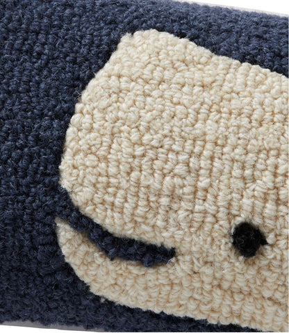 Wool Hooked Throw Pillow, Whale, 8" x 24" / L.L.Bean