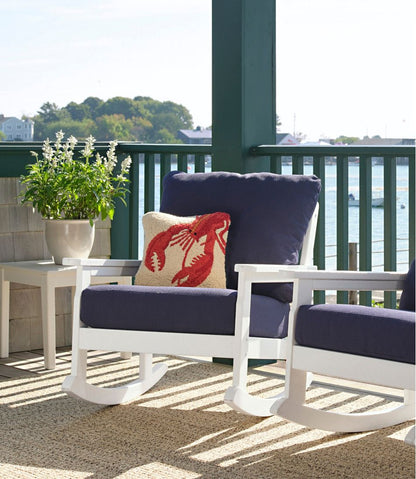Wool Hooked Throw Pillow, Red Lobster, 14" x 14" / L.L.Bean