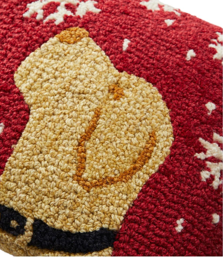 Wool Hooked Throw Pillow, Snowflake Yellow Lab, 14" x 14" / L.L.Bean