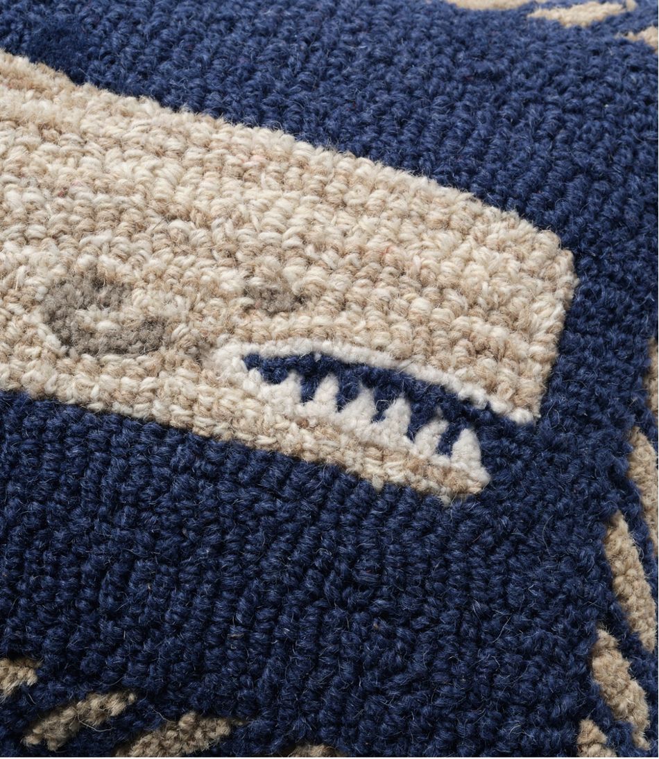 Wool Hooked Throw Pillow, Whale, 12" x 18" / L.L.Bean
