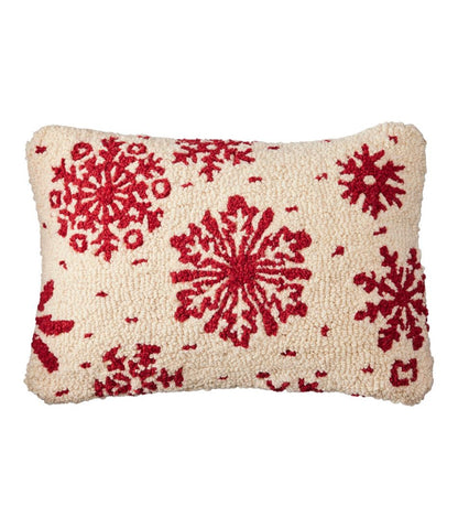 Wool Hooked Throw Pillow, Snowflake, 14" x 20" / L.L.Bean