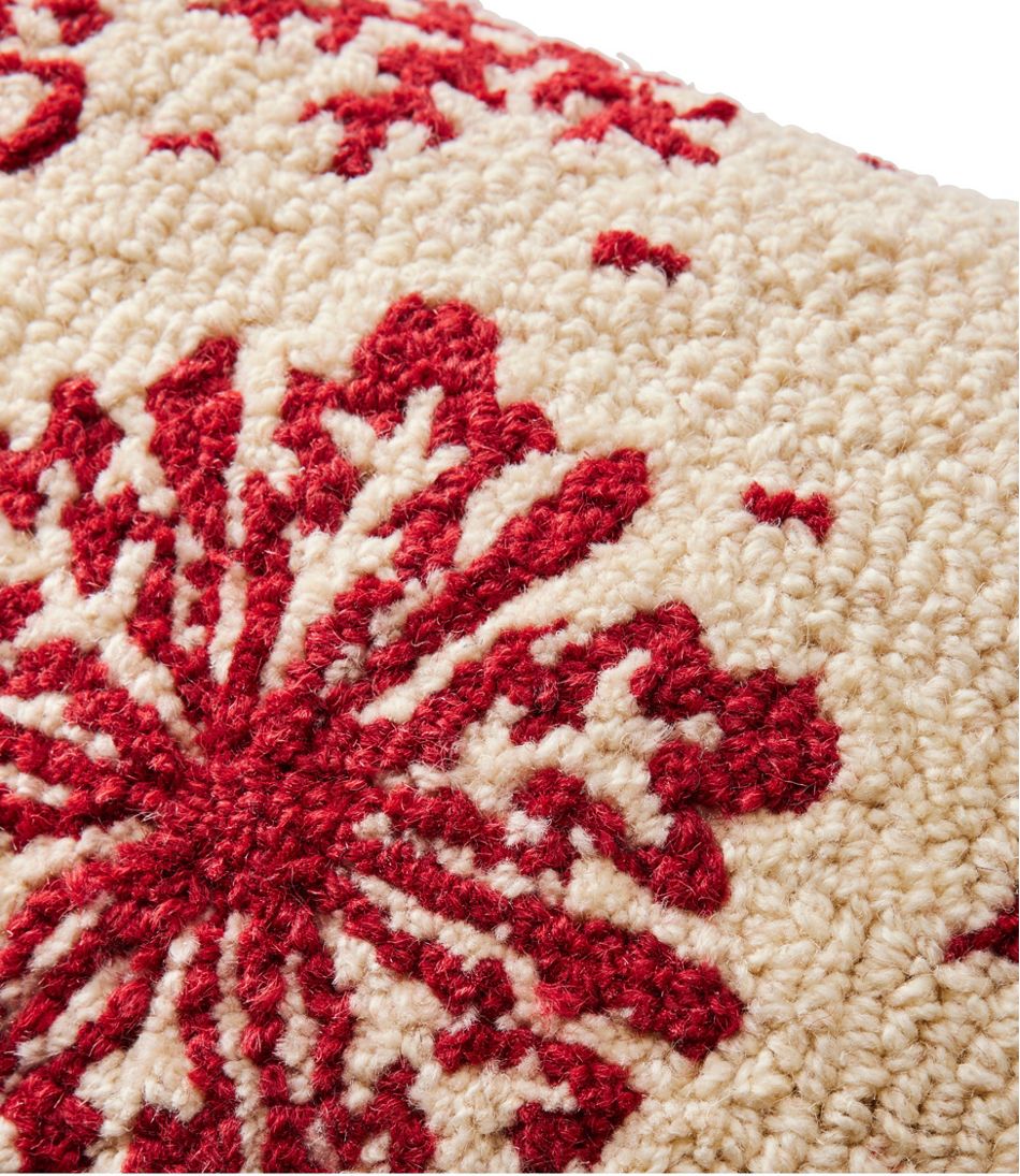 Wool Hooked Throw Pillow, Snowflake, 14" x 20" / L.L.Bean