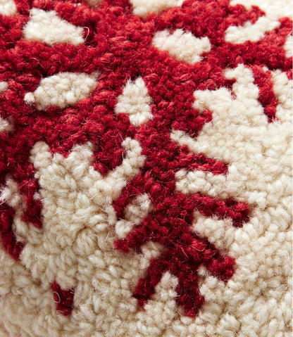 Wool Hooked Throw Pillow, Red Flake, 8" x 12" / L.L.Bean