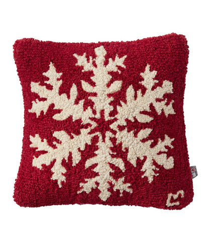 Wool Hooked Throw Pillow, Snowflake, 14" x 14" / L.L.Bean