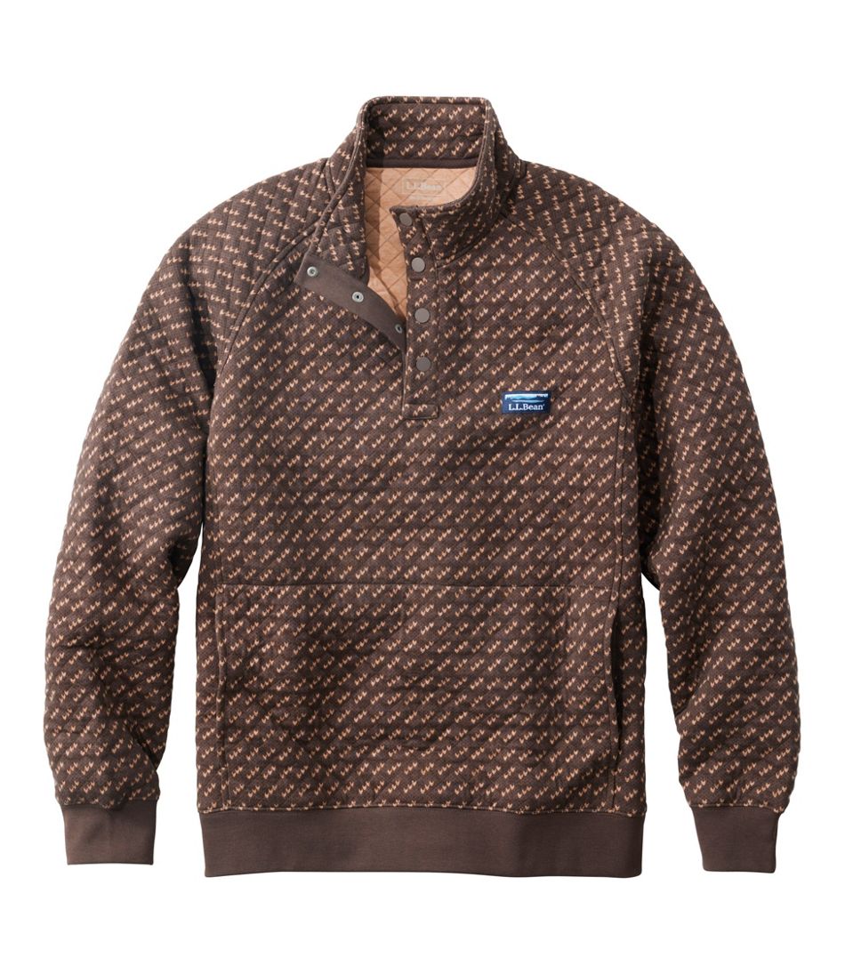 Men's Bean's Quilted Sweatshirt, Mockneck, Print / L.L.Bean