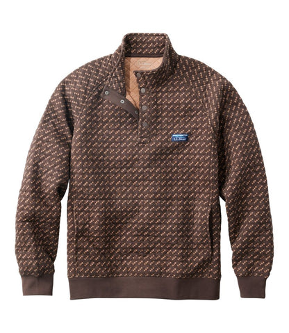 Men's Bean's Quilted Sweatshirt, Mockneck, Print / L.L.Bean