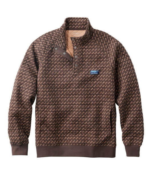 Men's Bean's Quilted Sweatshirt, Mockneck, Print / L.L.Bean