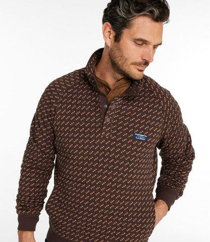 Men's Bean's Quilted Sweatshirt, Mockneck, Print / L.L.Bean