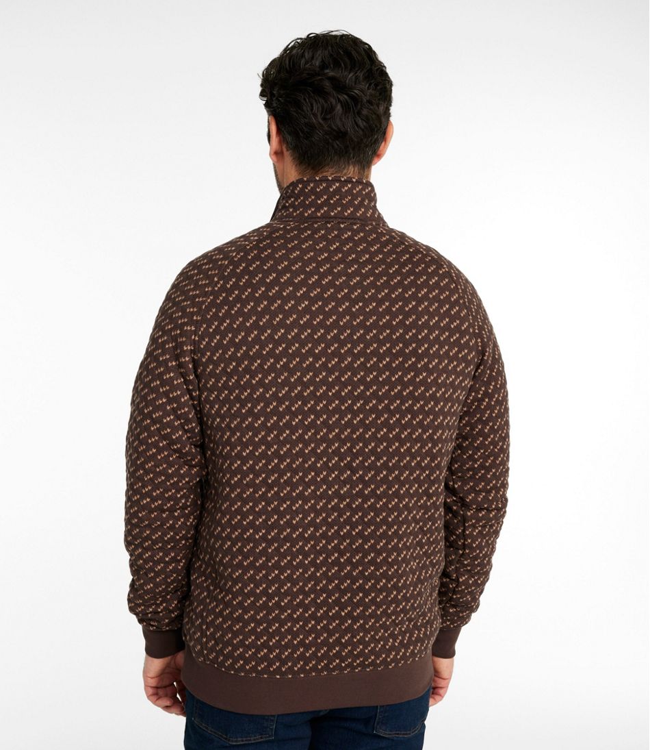 Men's Bean's Quilted Sweatshirt, Mockneck, Print / L.L.Bean