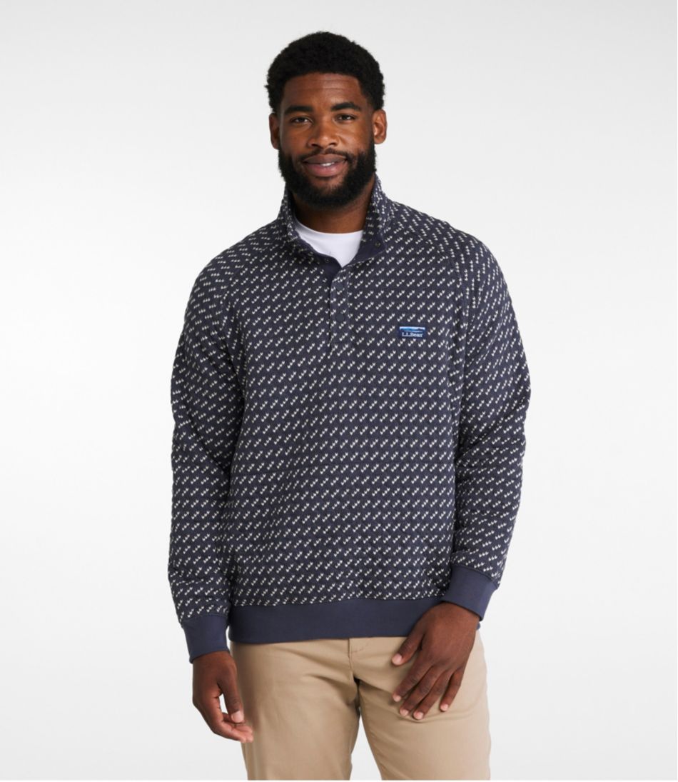 Men's Bean's Quilted Sweatshirt, Mockneck, Print / L.L.Bean