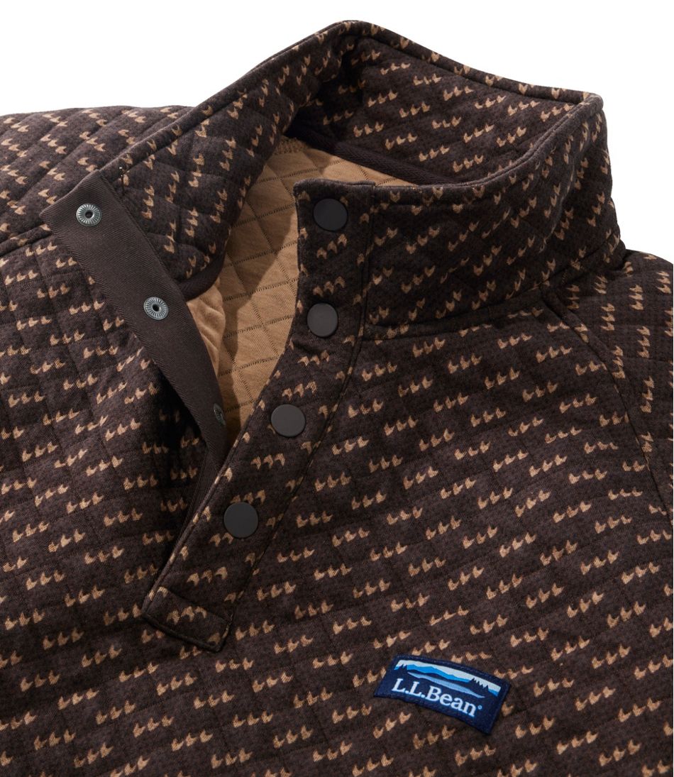 Men's Bean's Quilted Sweatshirt, Mockneck, Print / L.L.Bean