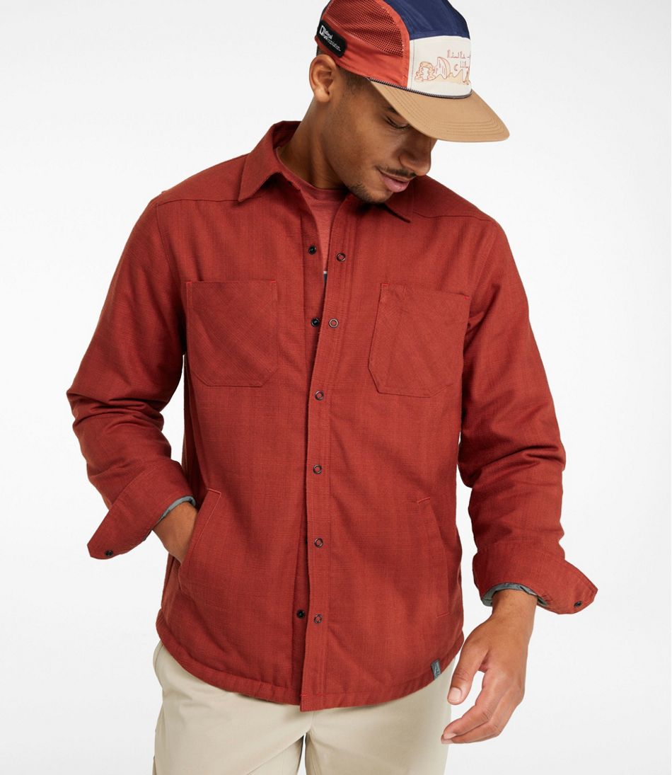 Men's Katahdin Performance Flannel Shirt-Jacket, Hi-Pile Fleece-Lined Solid / L.L.Bean