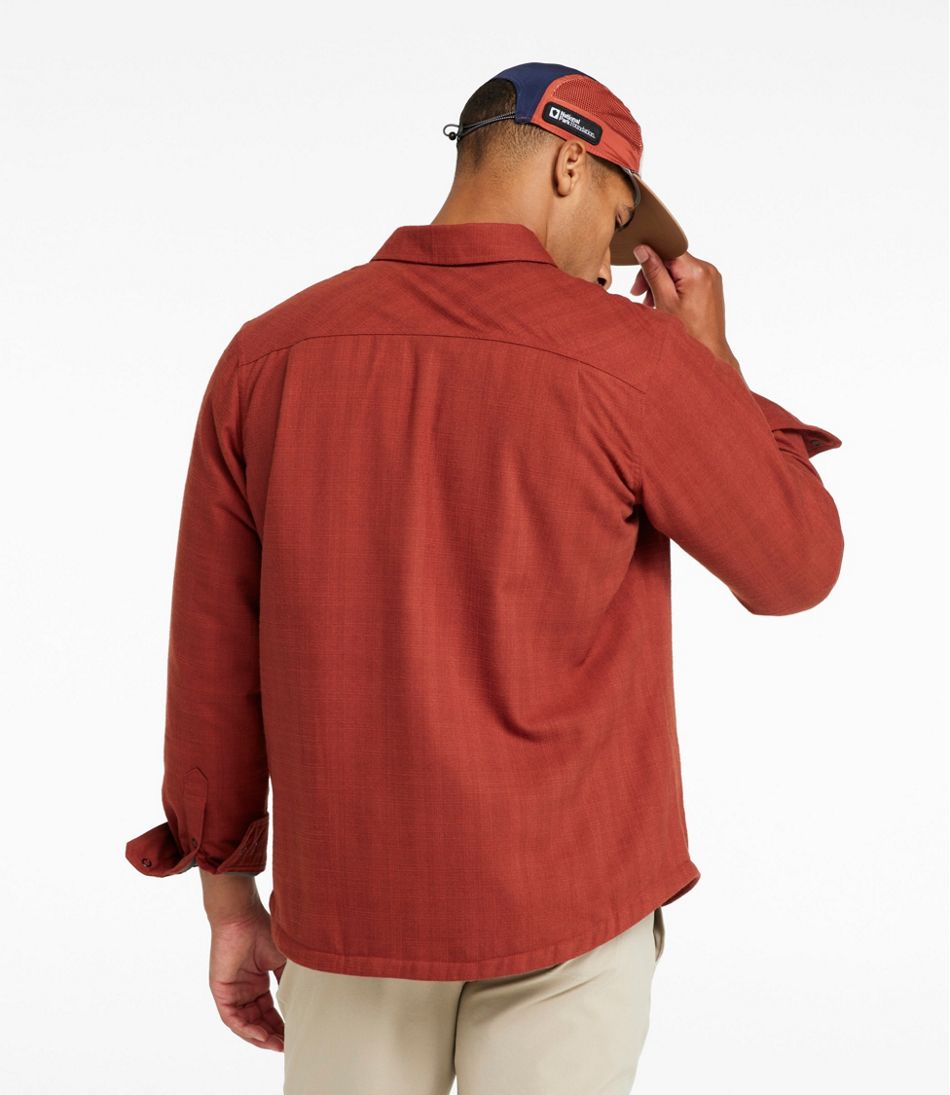 Men's Katahdin Performance Flannel Shirt-Jacket, Hi-Pile Fleece-Lined Solid / L.L.Bean