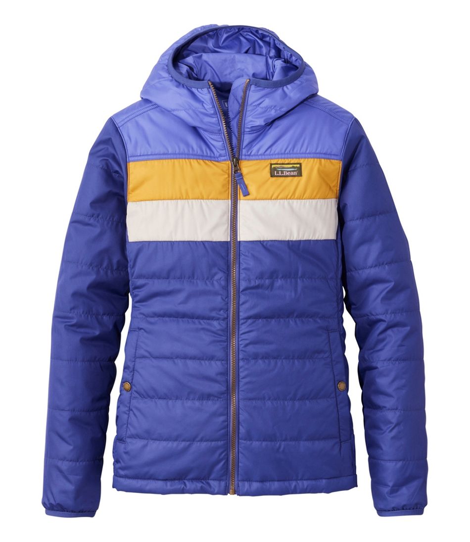 Women's Mountain Classic Puffer Hooded Jacket, Colorblock / L.L.Bean