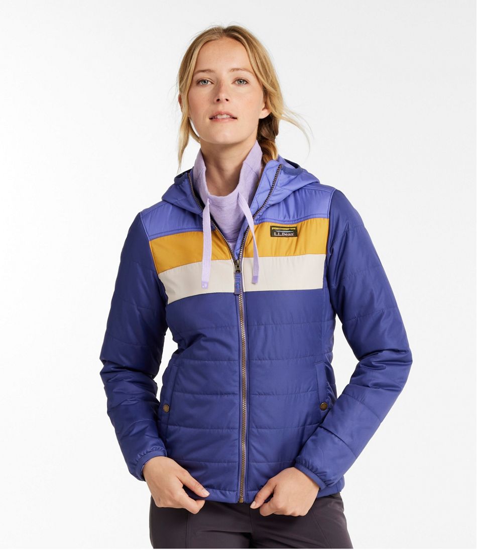 Women's Mountain Classic Puffer Hooded Jacket, Colorblock / L.L.Bean