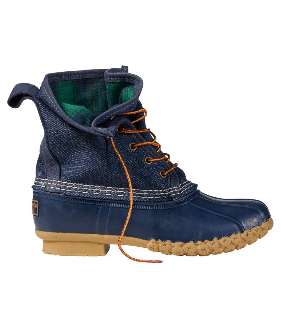Women's Bean Boots, 8" Denim Insulated Flannel-Lined / L.L.Bean