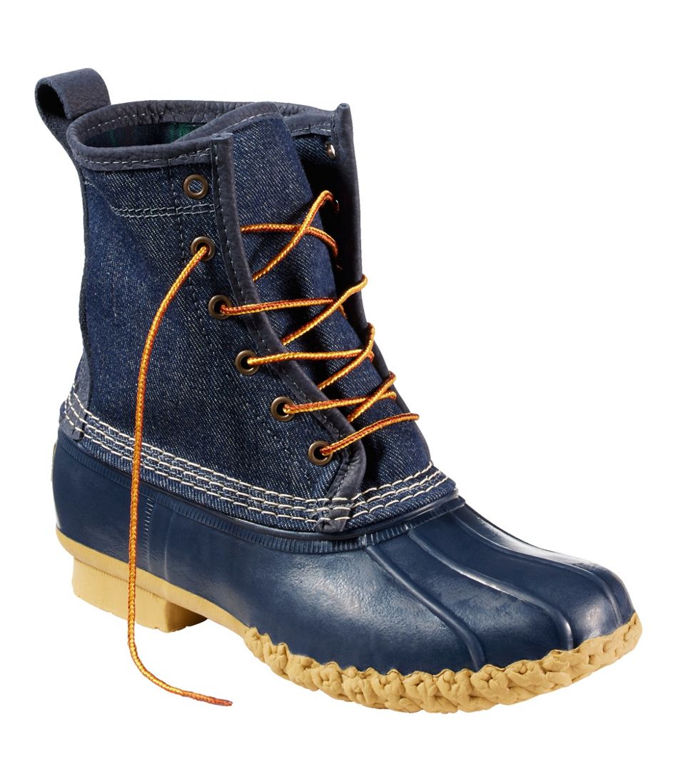 Women's Bean Boots, 8" Denim Insulated Flannel-Lined / L.L.Bean