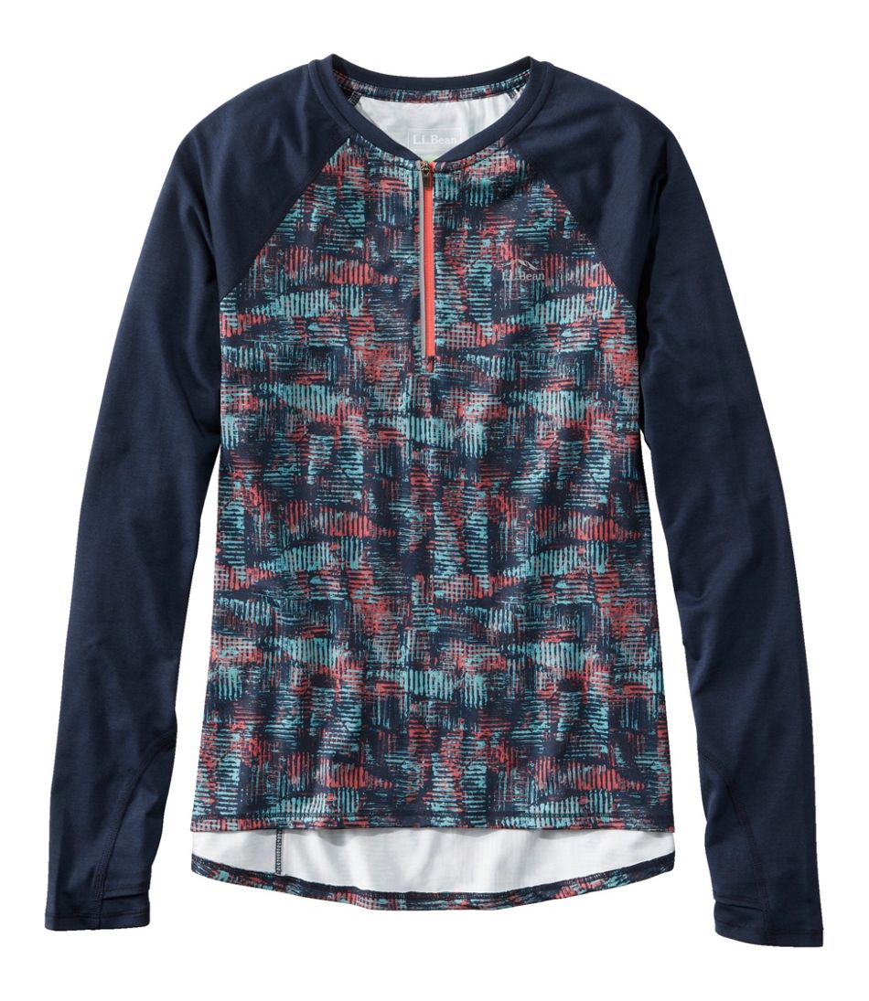 Women's Comfort Cycling Jersey, Long-Sleeve Print / L.L.Bean