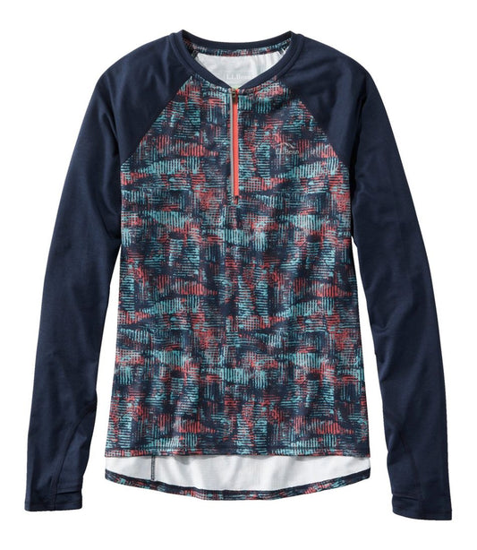 Women's Comfort Cycling Jersey, Long-Sleeve Print / L.L.Bean