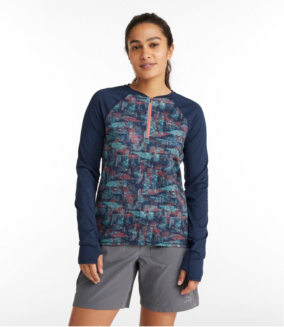 Women's Comfort Cycling Jersey, Long-Sleeve Print / L.L.Bean