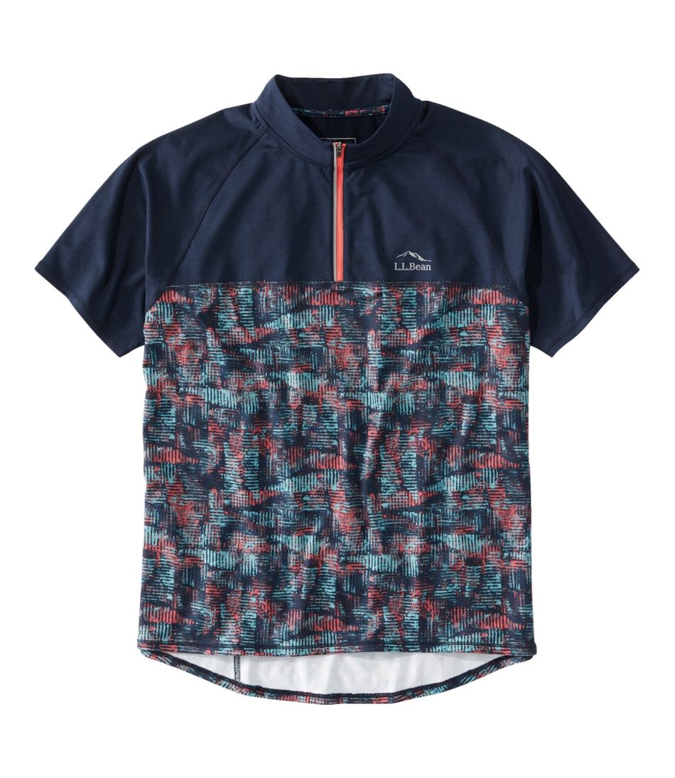 Men's Comfort Cycling Jersey, Short-Sleeve Print / L.L.Bean
